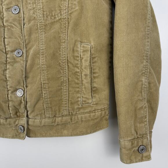 Brandy Melville John Galt Tan Corduroy Sherpa Lined Jacket Small - Picture 6 of 15
